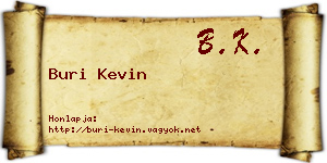 Buri Kevin névjegykártya